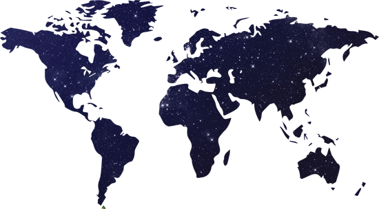 מדבקת קיר | מפת העולם בשמים