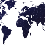 מדבקת קיר | מפת העולם בשמים