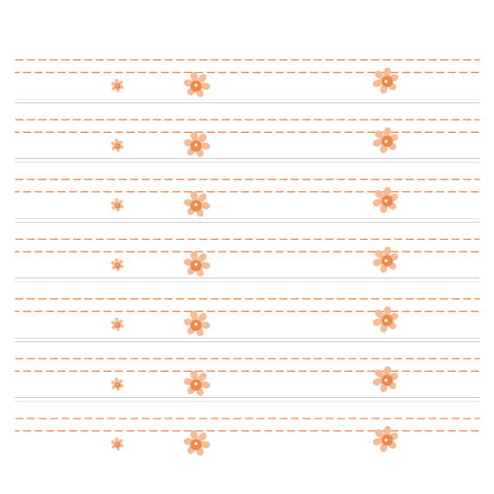 בורדר | פרחים כתומים קטנים