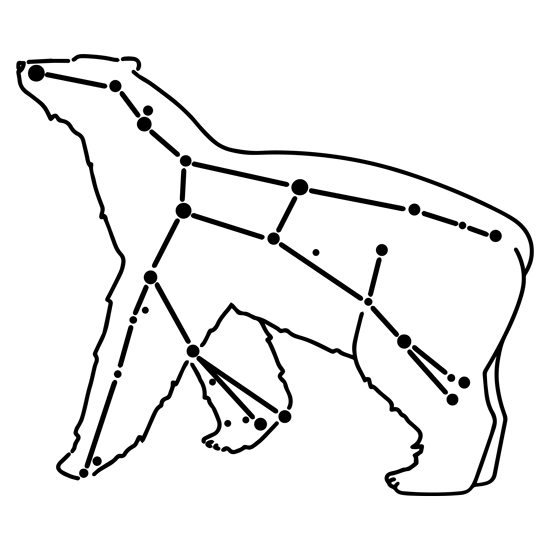 מדבקת קיר | קבוצת כוכבים בצורת דוב