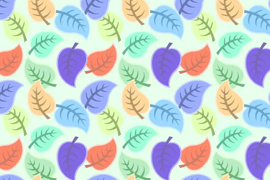 טפט | עלים צבעוניים עם רקע ירוק בהיר