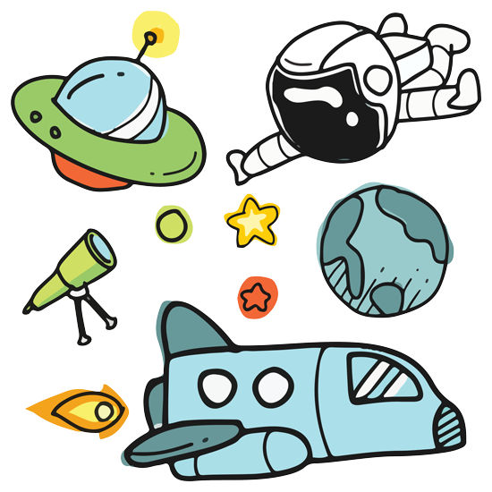 מדבקת קיר | אסטרונאוט חמוד מרחף בחלל