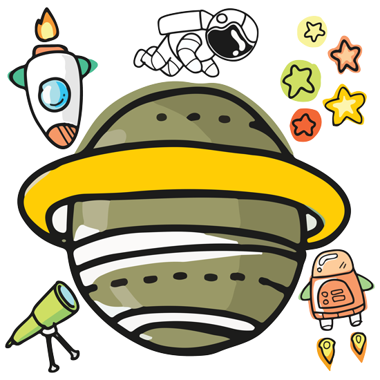 מדבקת קיר | אסטרונאוט חמוד בחלל