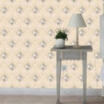 מדבקת טפט | פרחים קטנים ועיטורי בז'