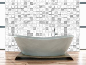 מדבקת טפט | פסיפס אפור למקלחת