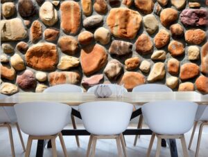 מדבקת טפט | קיר אבנים צבעוניות