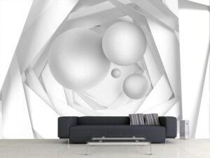 מדבקת טפט | עיצוב תלת מימדי גאומטרי