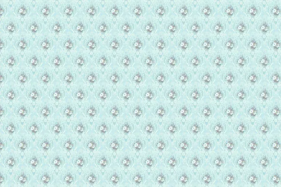 מדבקת טפט | קישוטים פרחוניים בגוון כחול עדין