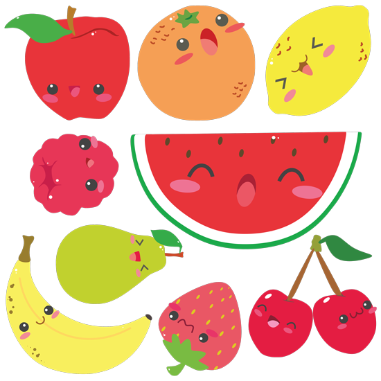 סט מדבקות | פירות מתוקים