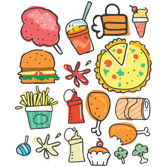 סט מדבקות | אוכל ציורי