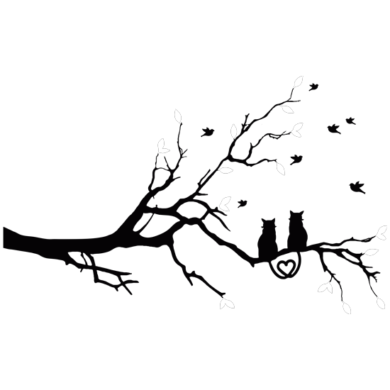 מדבקת קיר | חתלתולים מאוהבים