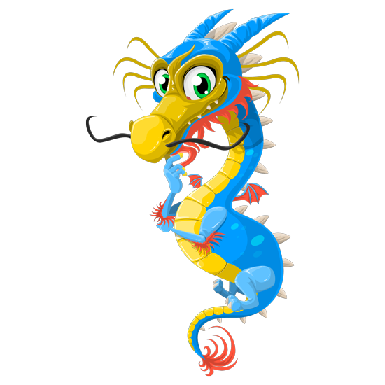 מדבקת קיר | דרקון חמוד