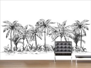 מדבקת טפט | יער טרופי מאוייר