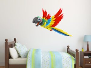 מדבקת קיר | תוכי צבעוני