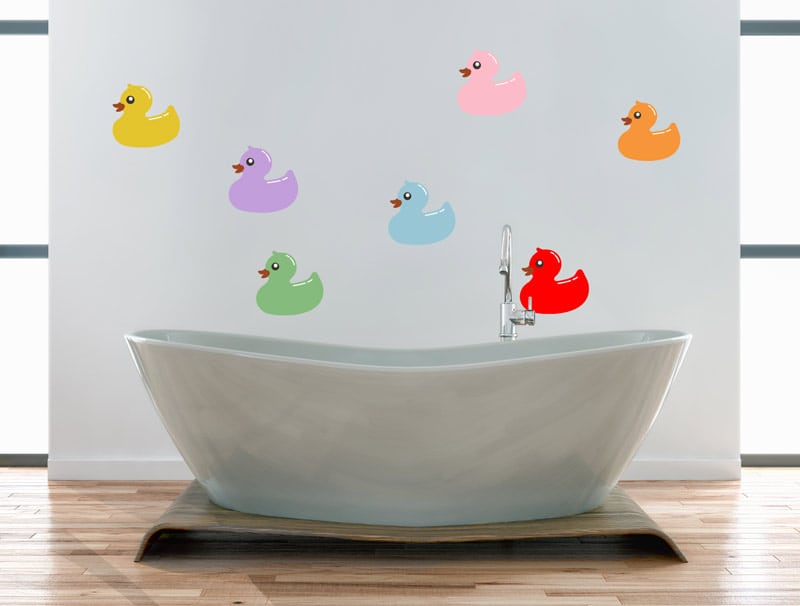סט מדבקות | ברווזים צבעוניים למקלחת