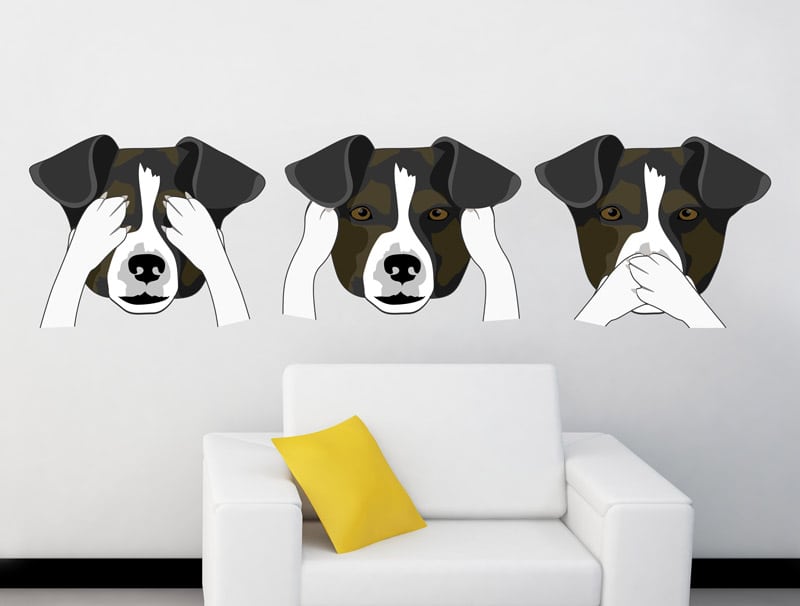 מדבקת קיר | שלושה כלבלבים