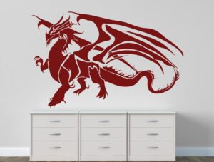 מדבקת קיר | דרקון מגניב