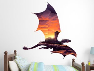 מדבקת קיר | דרקון יפיפה
