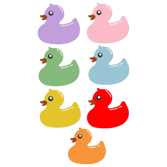 סט מדבקות | ברווזים צבעוניים למקלחת