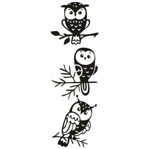 סט מדבקות קיר | ינשופים חמודים