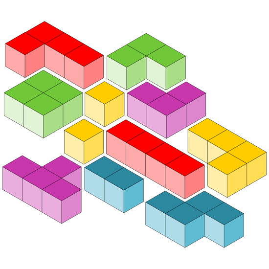 סט מדבקות קיר | קוביות תלת מימדיות