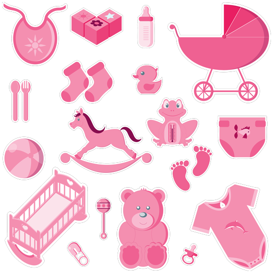 סט מדבקות קיר | תינוקת מתוקה