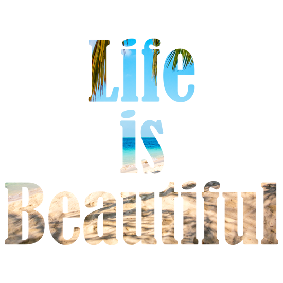 מדבקת קיר | החיים יפים עם חוף הים