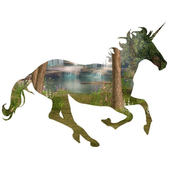 מדבקת קיר | חד קרן ביער מהאגדות