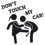 מדבקה לרכב - אל תיגע לי באוטו