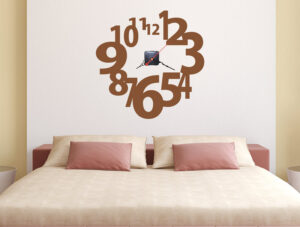 מדבקה קיר - שעון עם מספרים מעוצבים