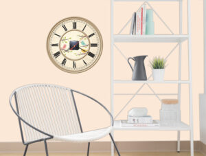 מדבקה - שעון וינטג' אביבי