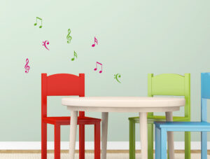 סט מדבקות - תווים