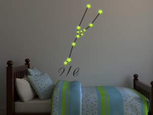 מדבקה זוהרת בחושך - מזל שור