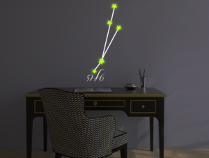 מדבקה זוהרת בחושך - מזל טלה