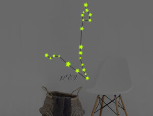 מדבקה זוהרת בחושך - מזל דגים