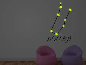 מדבקה זוהרת בחושך - מזל תאומים