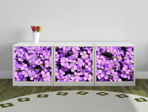 טפט לרהיטים - פרחים סגולים קטנים