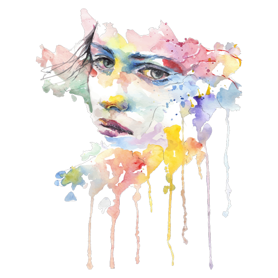 מדבקה - בחורה צבעונית