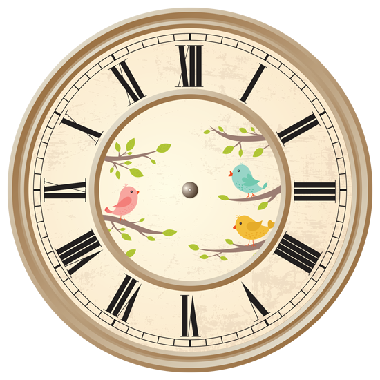 מדבקה - שעון וינטג' אביבי