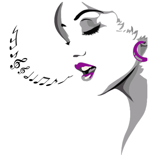 מדבקה - בחורה שרה