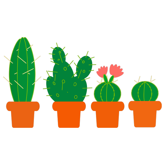 סט מדבקות - עציצי קקטוסים