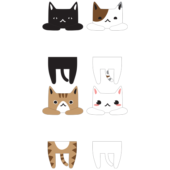 סט מדבקות - חתולים לשקעים