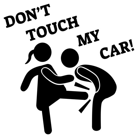 מדבקה לרכב - אל תיגע לי באוטו