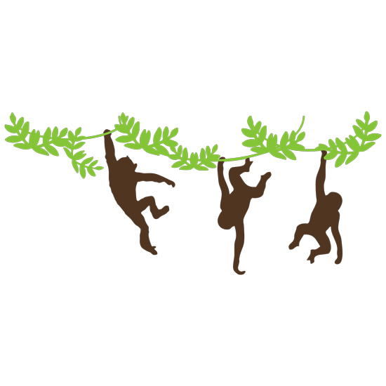 מדבקה - קופים על ענפים