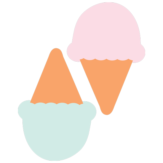 סט מדבקות - גלידות בגווני פסטל