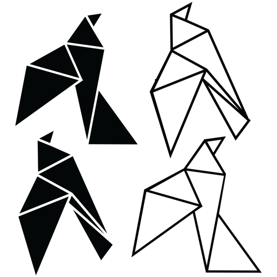 סט מדבקות - ציפורי נייר