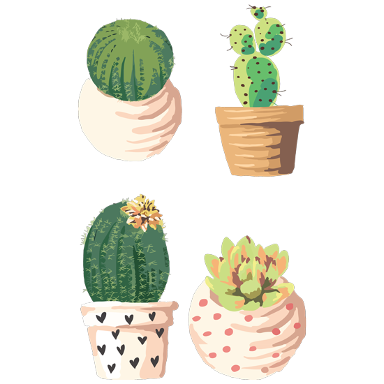 סט מדבקות - קקטוסים קטנים