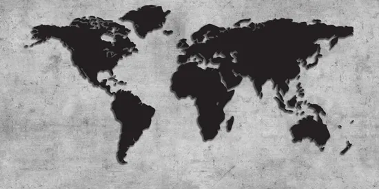 טפט - מפה על קיר בטון