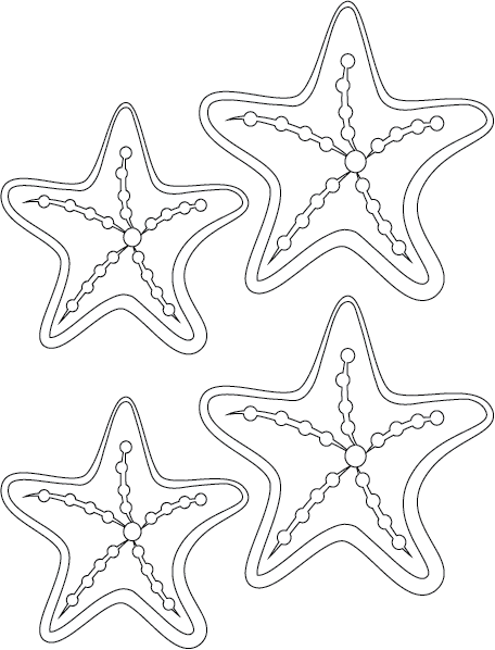 סט מדבקות - כוכבי ים