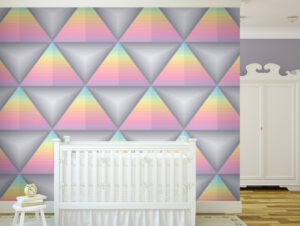 טפט - משולשים בגוונים עדינים